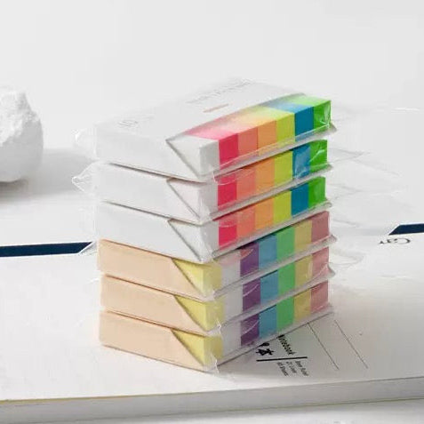 KINGJET Japanese Adhesive Memo Strips, (Pack of 1)40x10 mm Sticky Notes, 7 Colour Sticky Notes