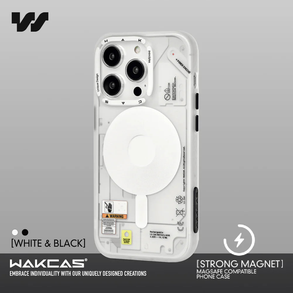 WAKCAS Frosted Mechanical Anti-Drop Magnetic iPhone Magsafe Case