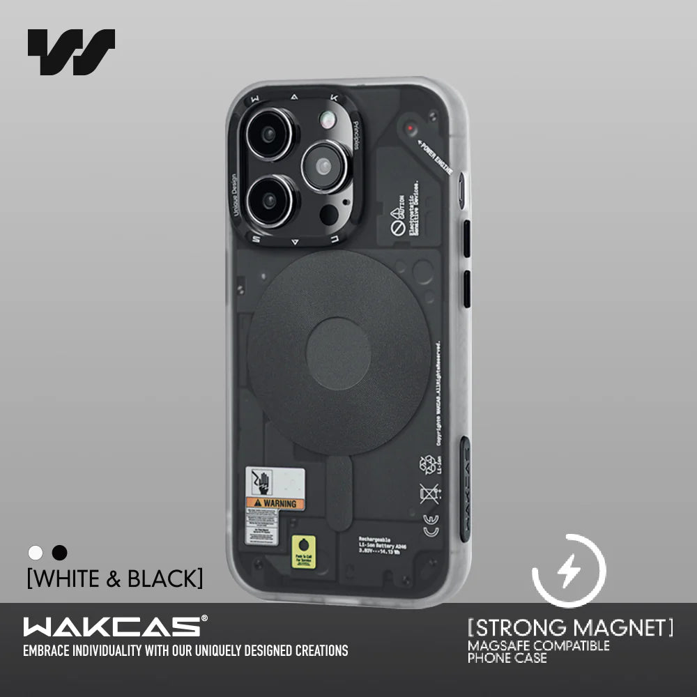 WAKCAS Frosted Mechanical Anti-Drop Magnetic iPhone Magsafe Case