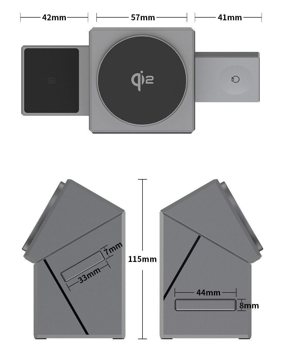 3 in 1 Motorised Wireless Qi2 MagSafe Charger