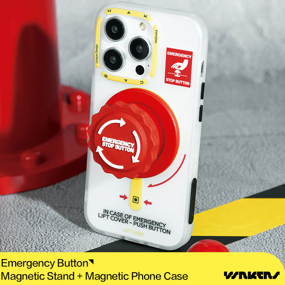 WAKCAS Emergency Switch Magnetic iPhone Magsafe Case (with optional pop socket)