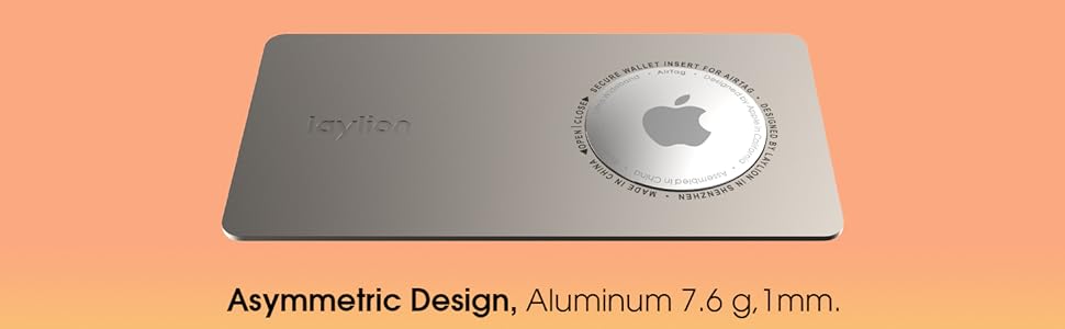 LAYLION Super Slim Aluminium Card Wallet Insert for AirTag