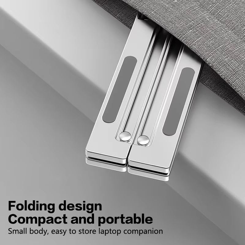 Laptop Cooler Stand with Detachable Fan | Foldable Aluminum Alloy Notebook Holder | Adjustable Height & Angle Ergonomic Laptop Stand with Cooling Pad for Laptops,Tablets ( Pack of 1)