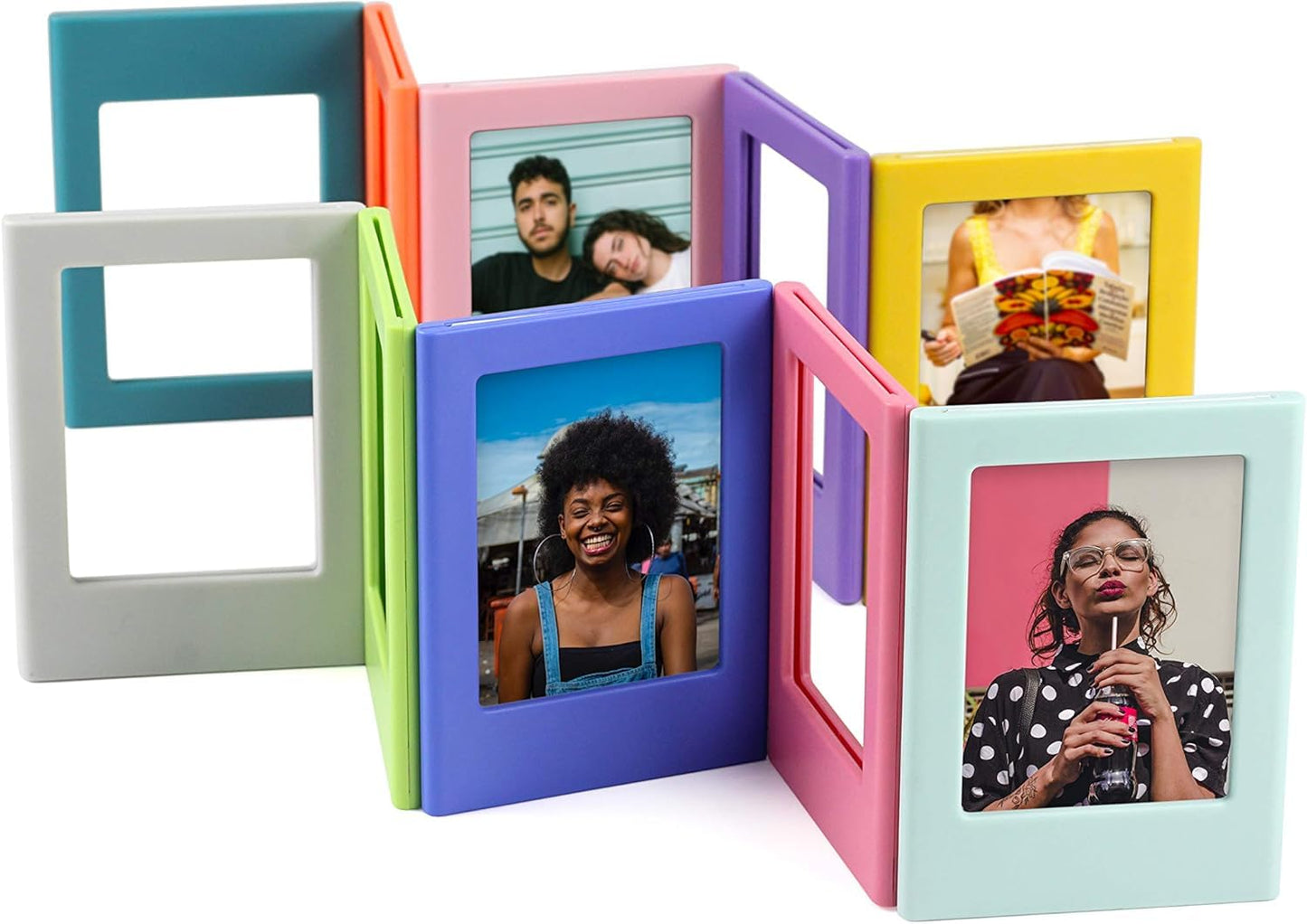 Mini Magnetic Picture Frame 2x3 (Set of 10 )for Polaroid, Instax Mini Photos, Refrigerator, Wallet-Size Pictures