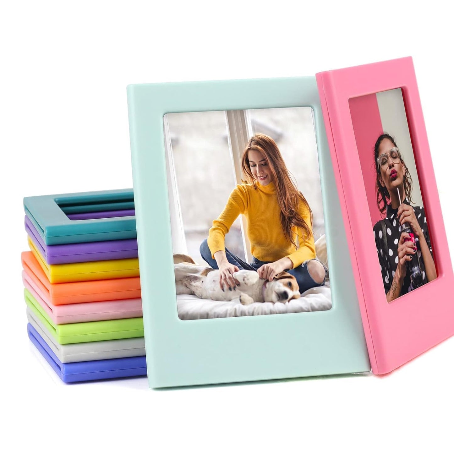 Mini Magnetic Picture Frame 2x3 (Set of 10 )for Polaroid, Instax Mini Photos, Refrigerator, Wallet-Size Pictures