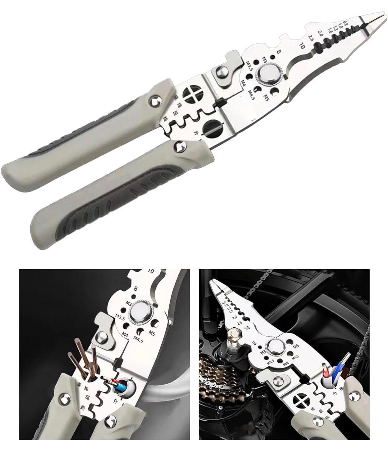 Multipurpose Wire Stripper & Cutter – Electrician Hand Tool for Cutting, Stripping, Crimping & Winding Wires-(Pack of 1)