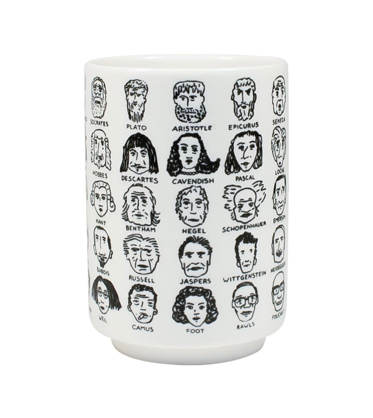 It's Hard to Get a Handle on Philosophy - Porcelain Tea Cup Featuring 60 Western Philosophers (ECO PACKAGE)