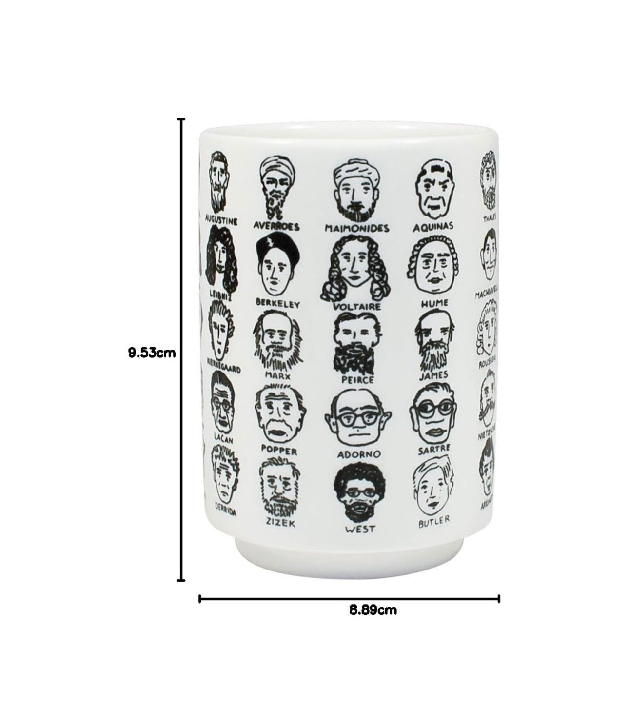 It's Hard to Get a Handle on Philosophy - Porcelain Tea Cup Featuring 60 Western Philosophers (ECO PACKAGE)