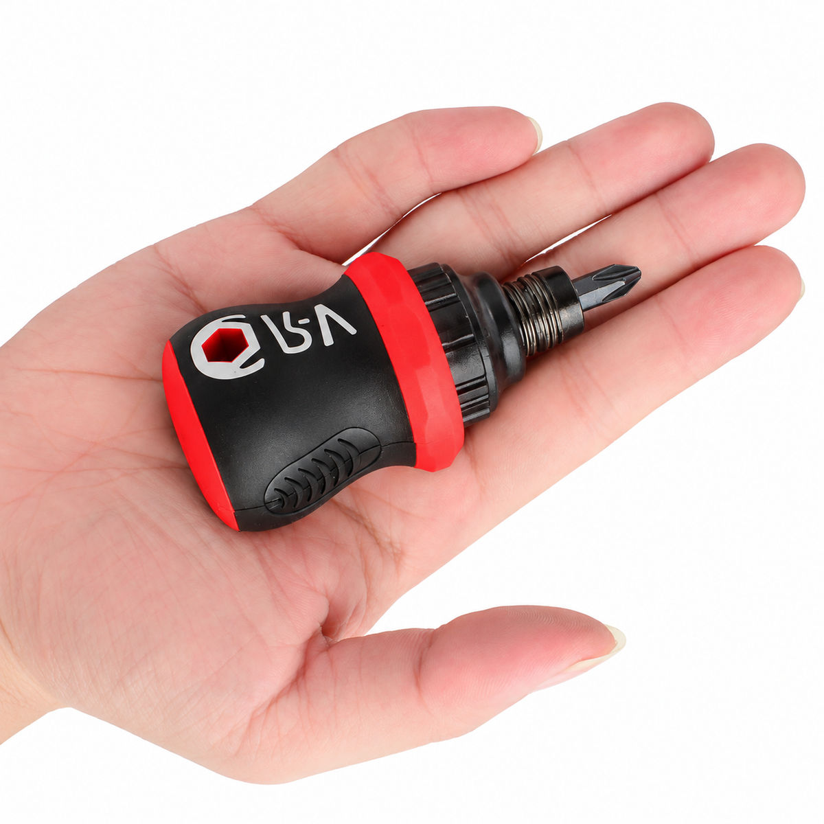 GripMate™ Mini Ratchet Screwdriver with Reversible Bit, Compact Ergonomic Handle & Quick-Release Magnetic Bit Holder for DIY, Home Repairs and Everyday Us
