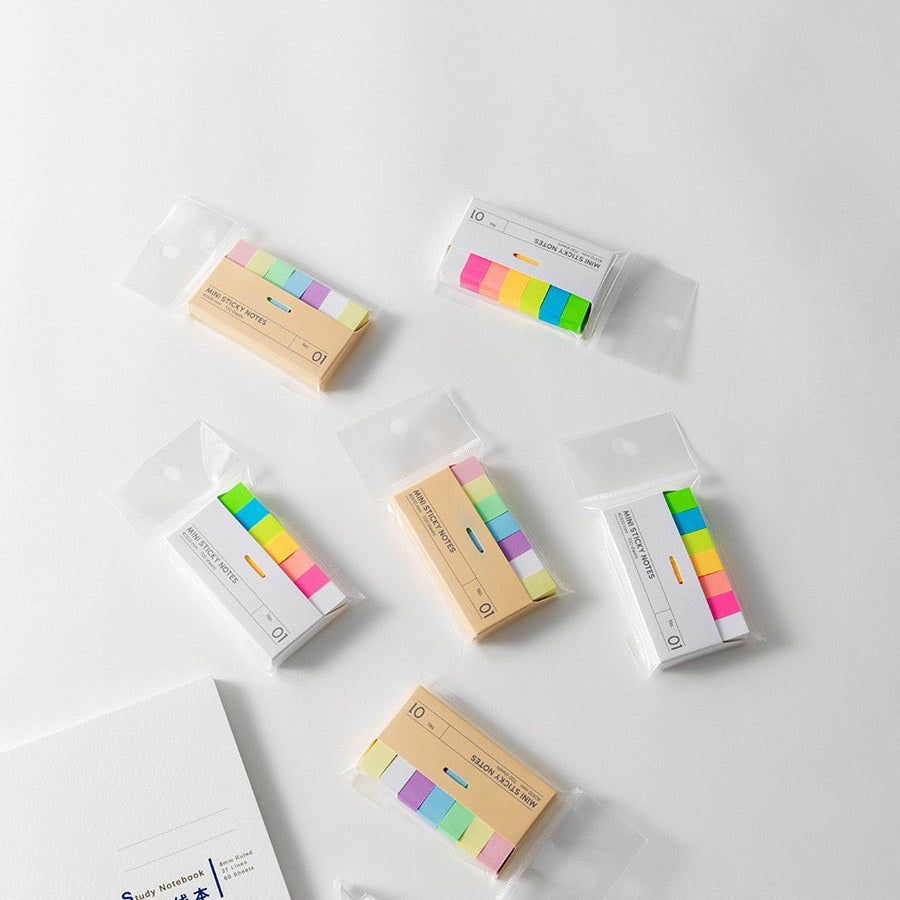 KINGJET Japanese Adhesive Memo Strips, (Pack of 1)40x10 mm Sticky Notes, 7 Colour Sticky Notes