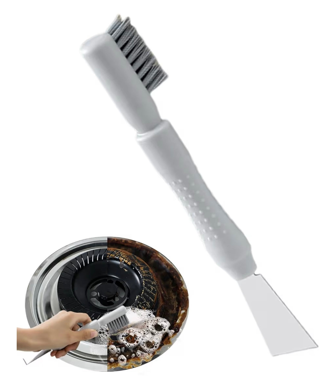 Hollow Crevice Cleaning Brush and Scraper Stove & Burner cleaning Brush
