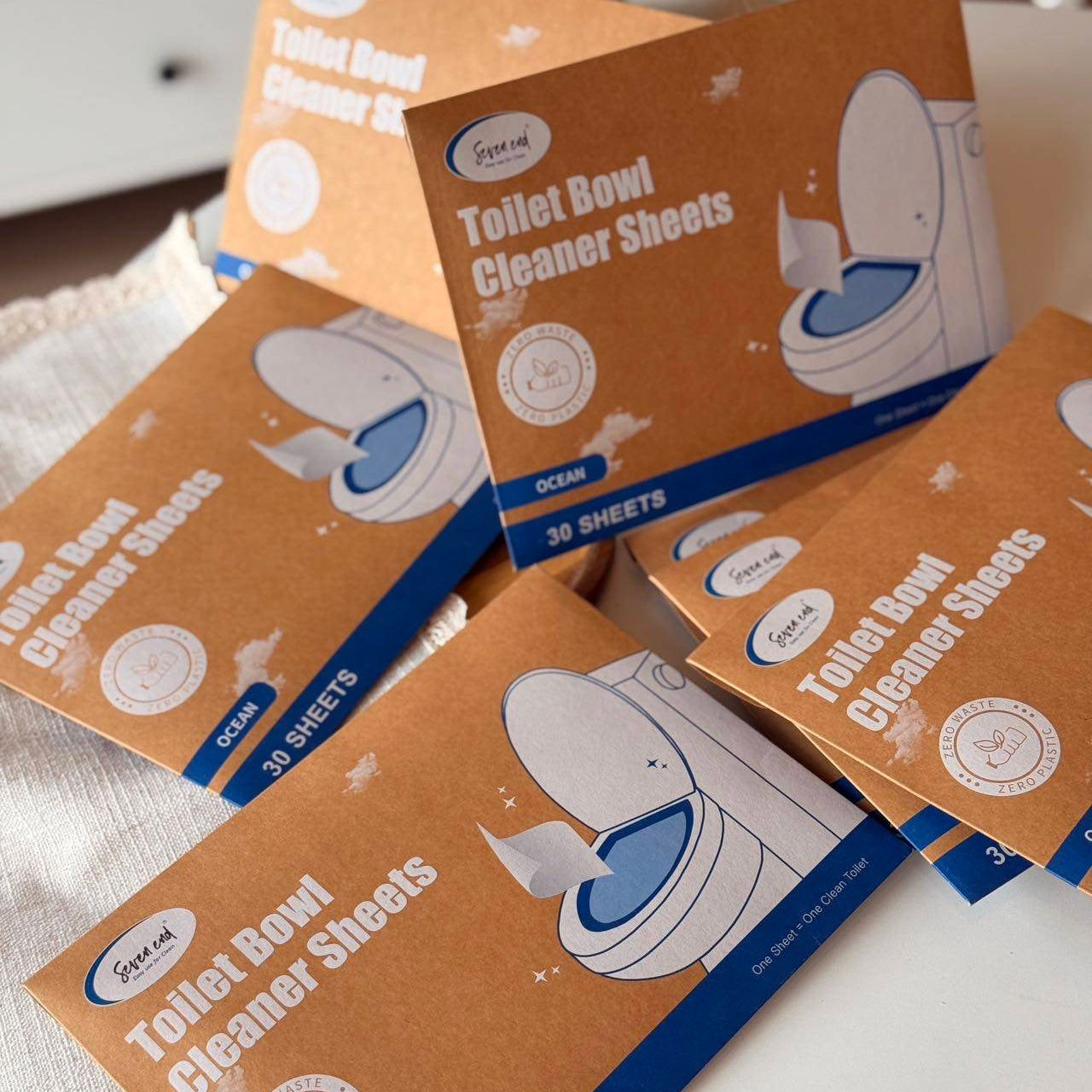 Dissolvable Toilet Bowl Cleaner Sheets (No Bottles, Easy Clean, Quick-Dissolving, Mess-Free, Septic-Safe Cleaning for Home & Office)