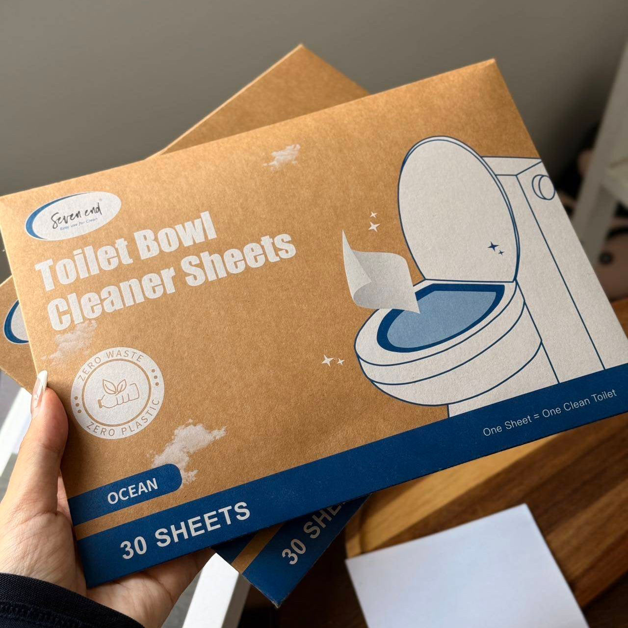 Dissolvable Toilet Bowl Cleaner Sheets (No Bottles, Easy Clean, Quick-Dissolving, Mess-Free, Septic-Safe Cleaning for Home & Office)