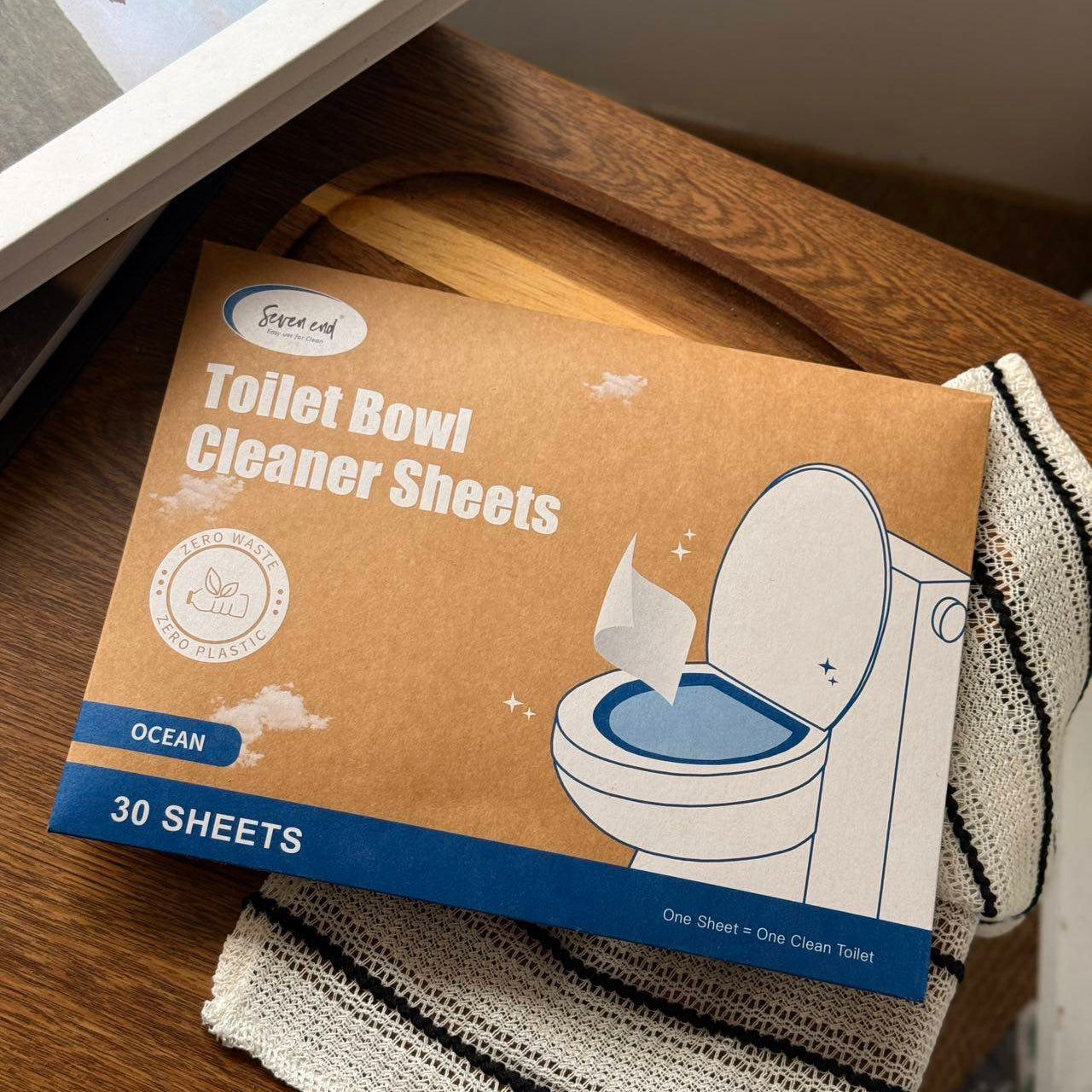 Dissolvable Toilet Bowl Cleaner Sheets (No Bottles, Easy Clean, Quick-Dissolving, Mess-Free, Septic-Safe Cleaning for Home & Office)
