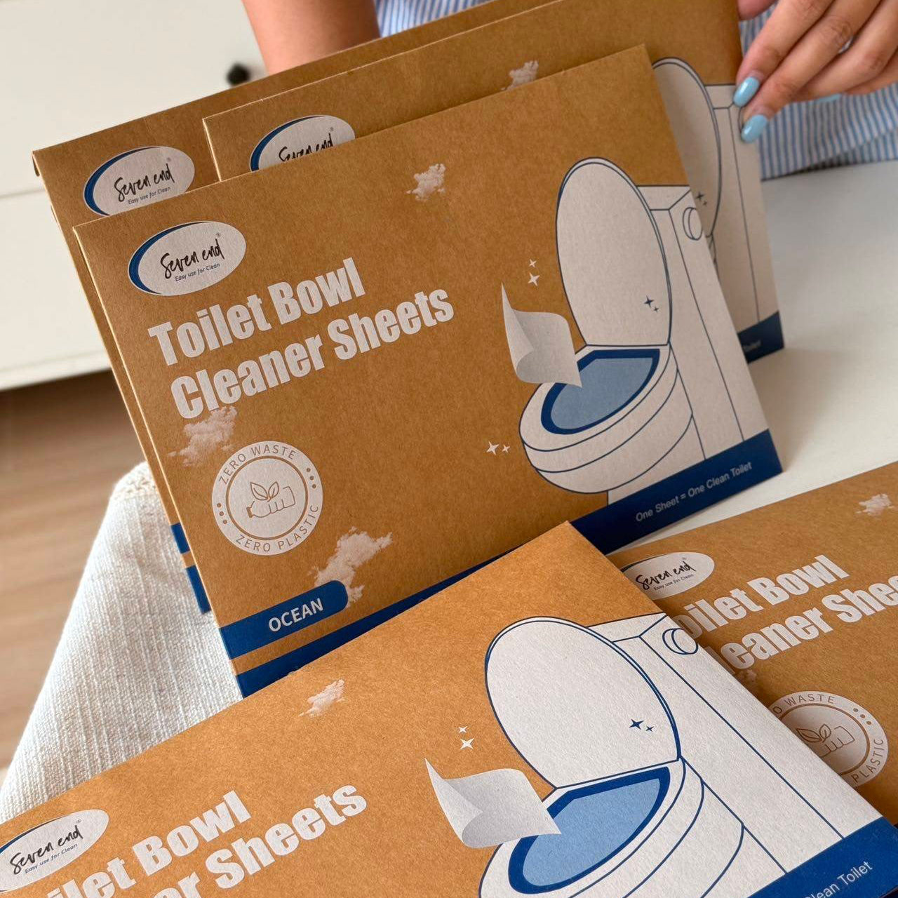Dissolvable Toilet Bowl Cleaner Sheets (No Bottles, Easy Clean, Quick-Dissolving, Mess-Free, Septic-Safe Cleaning for Home & Office)