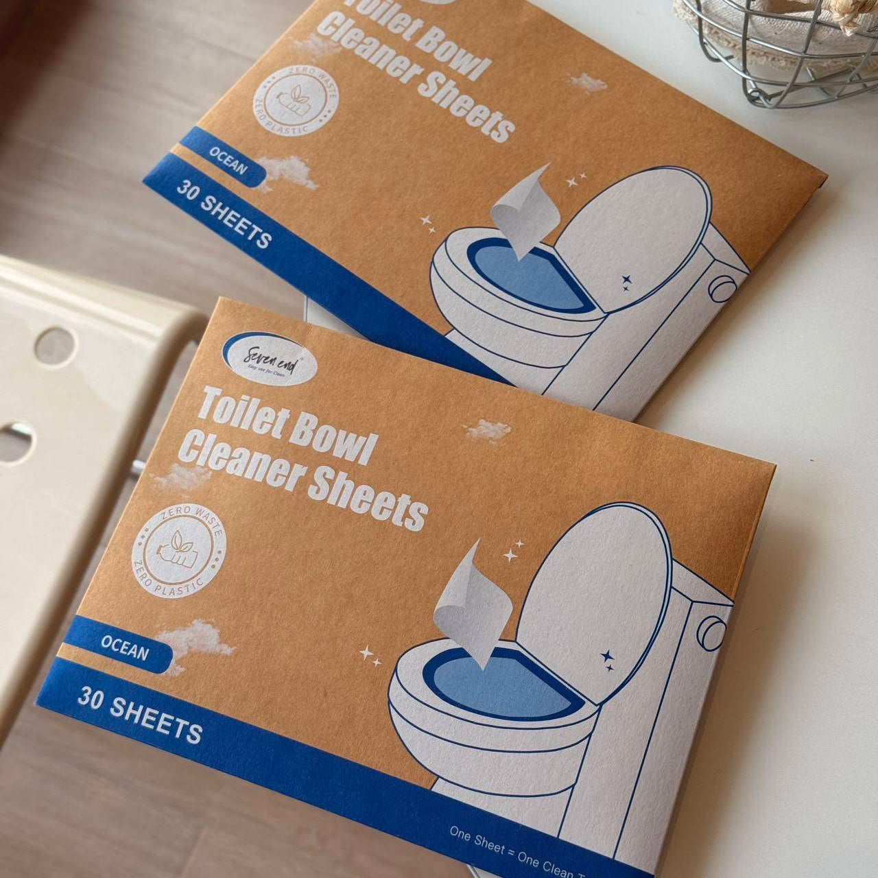 Dissolvable Toilet Bowl Cleaner Sheets (No Bottles, Easy Clean, Quick-Dissolving, Mess-Free, Septic-Safe Cleaning for Home & Office)