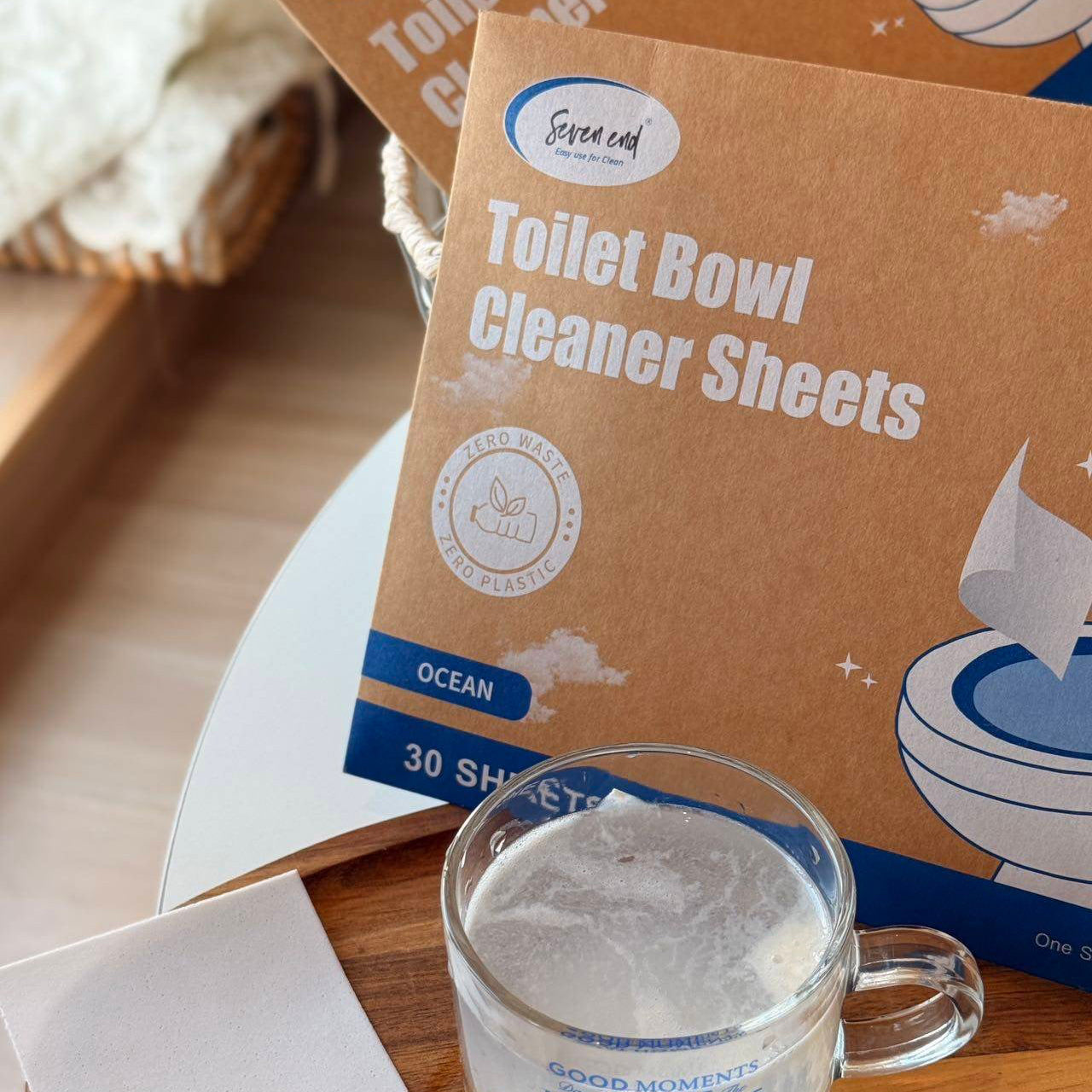Dissolvable Toilet Bowl Cleaner Sheets (No Bottles, Easy Clean, Quick-Dissolving, Mess-Free, Septic-Safe Cleaning for Home & Office)