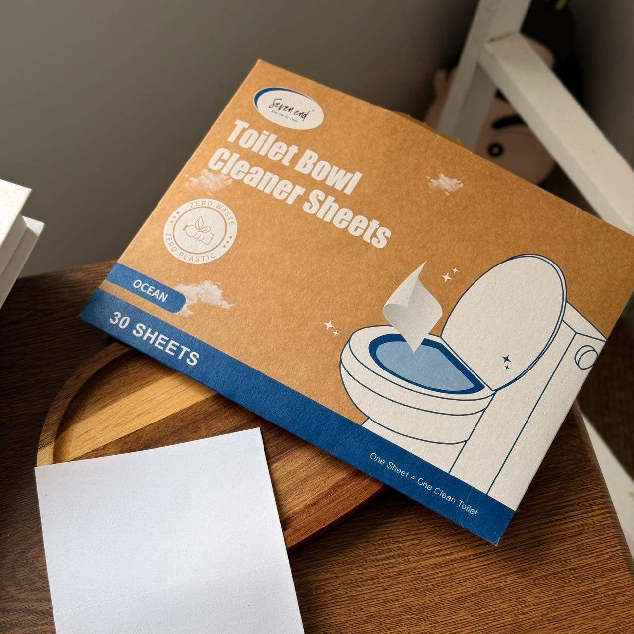 Dissolvable Toilet Bowl Cleaner Sheets (No Bottles, Easy Clean, Quick-Dissolving, Mess-Free, Septic-Safe Cleaning for Home & Office)