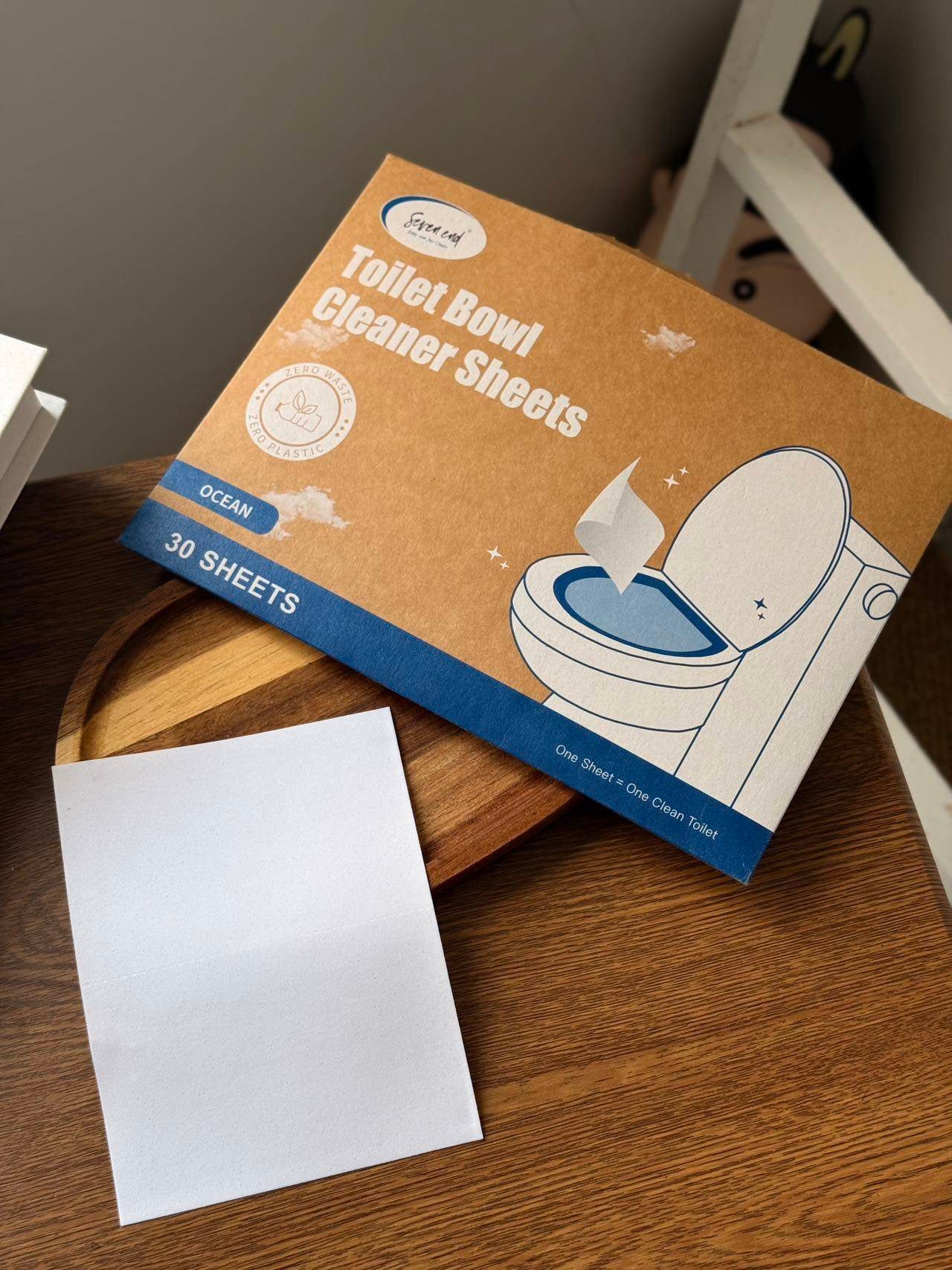 Dissolvable Toilet Bowl Cleaner Sheets (No Bottles, Easy Clean, Quick-Dissolving, Mess-Free, Septic-Safe Cleaning for Home & Office)