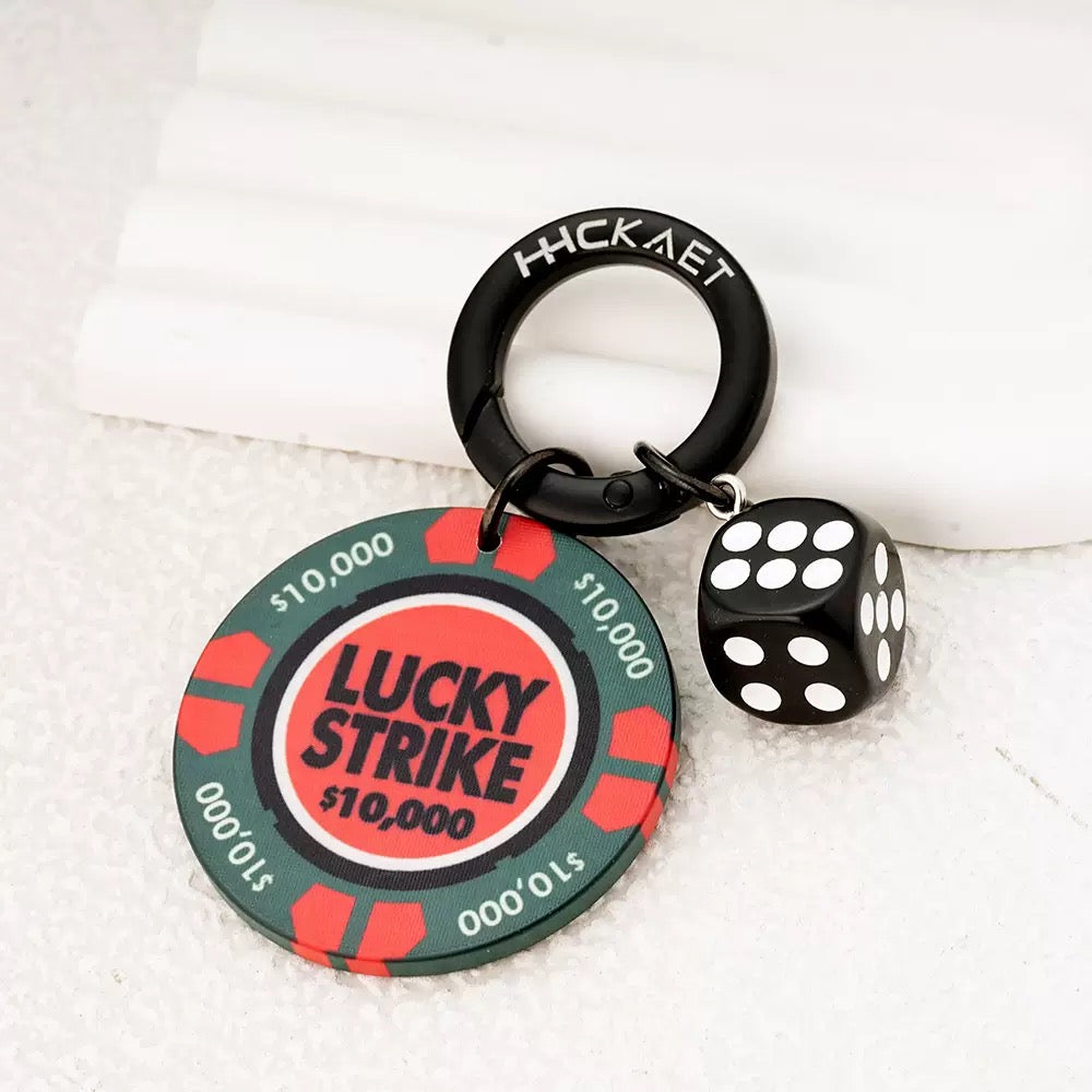 Lucky Poker chip Keychain Bag Charm