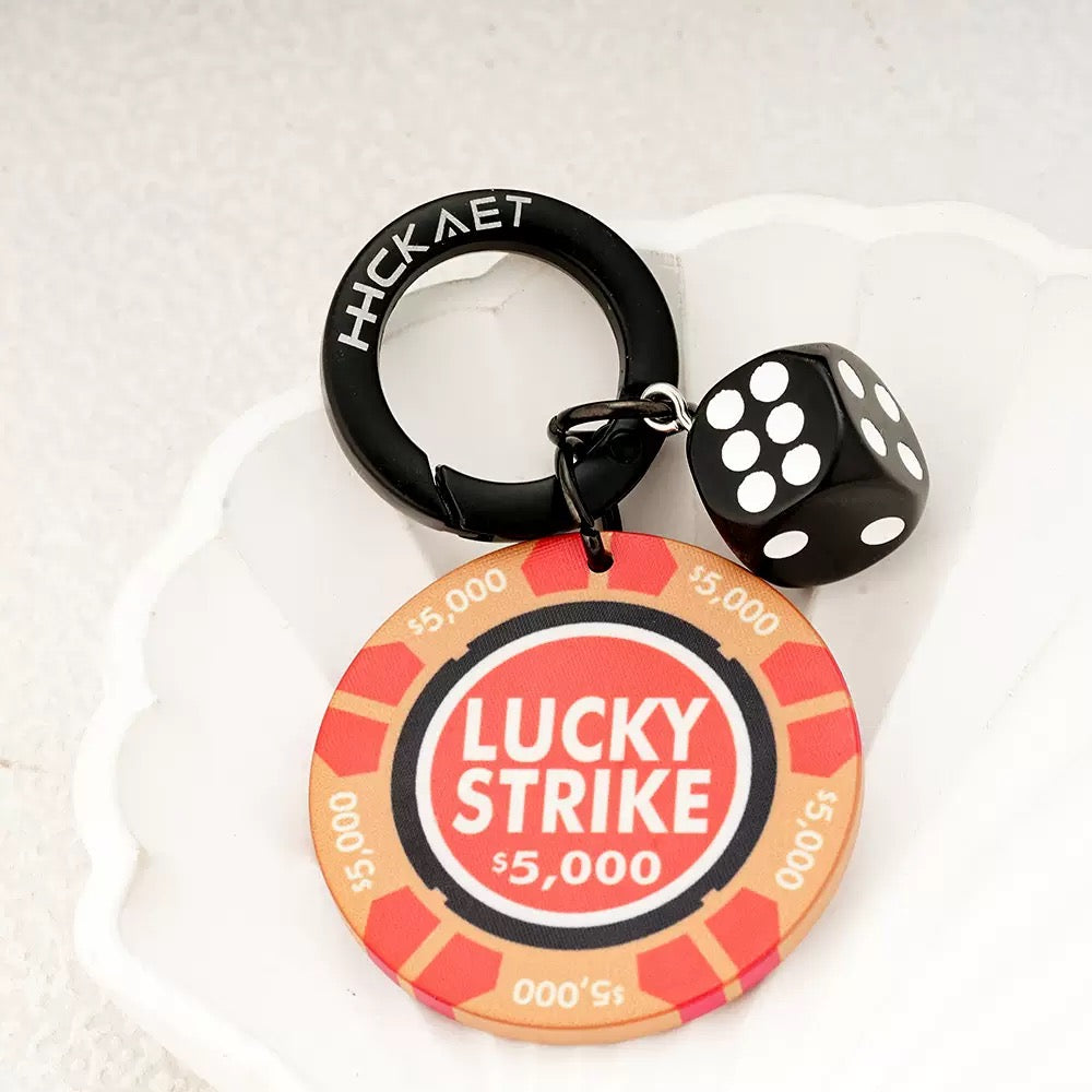 Lucky Poker chip Keychain Bag Charm