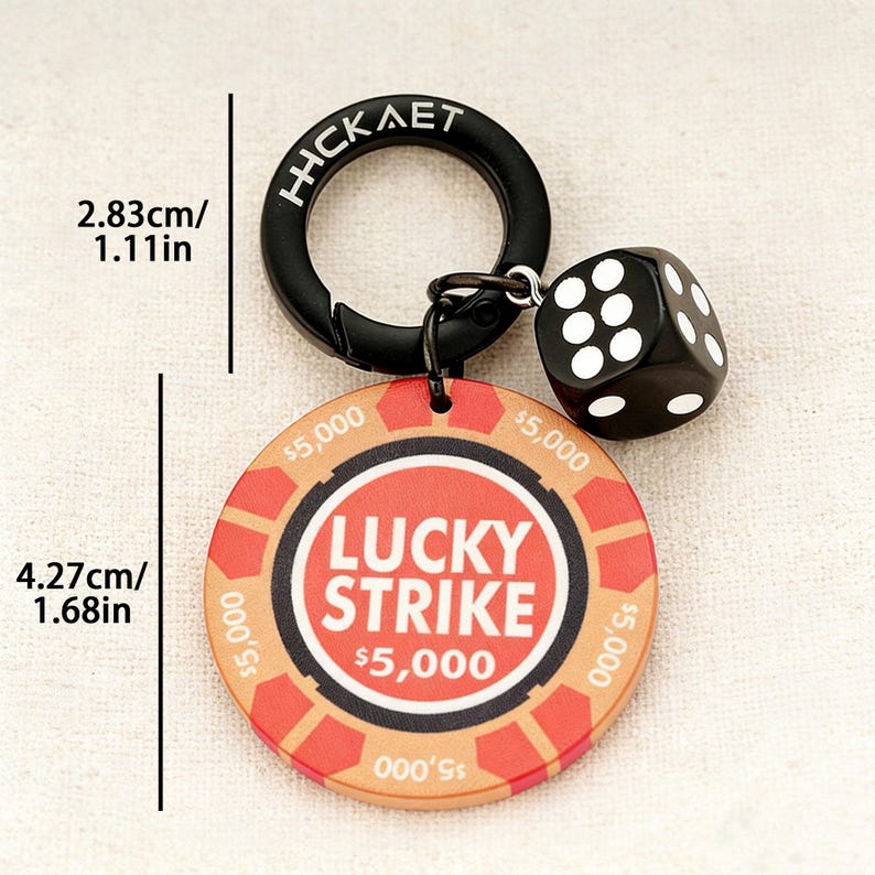 Lucky Poker chip Keychain Bag Charm