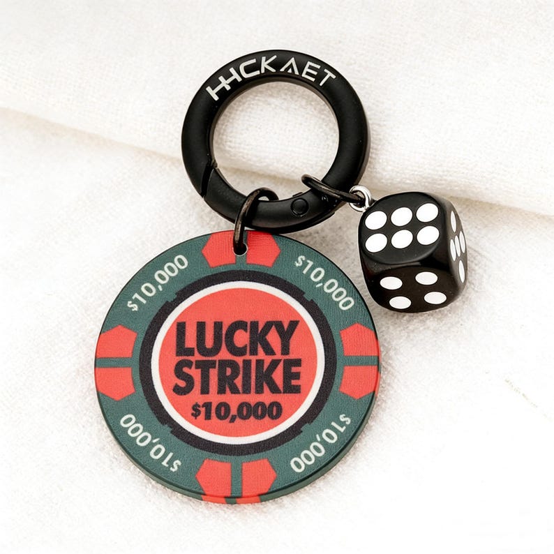 Lucky Poker chip Keychain Bag Charm