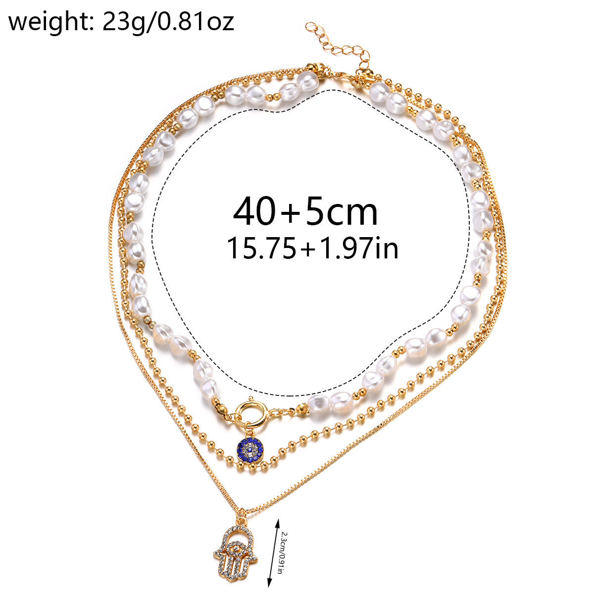 Divine protection layered necklace