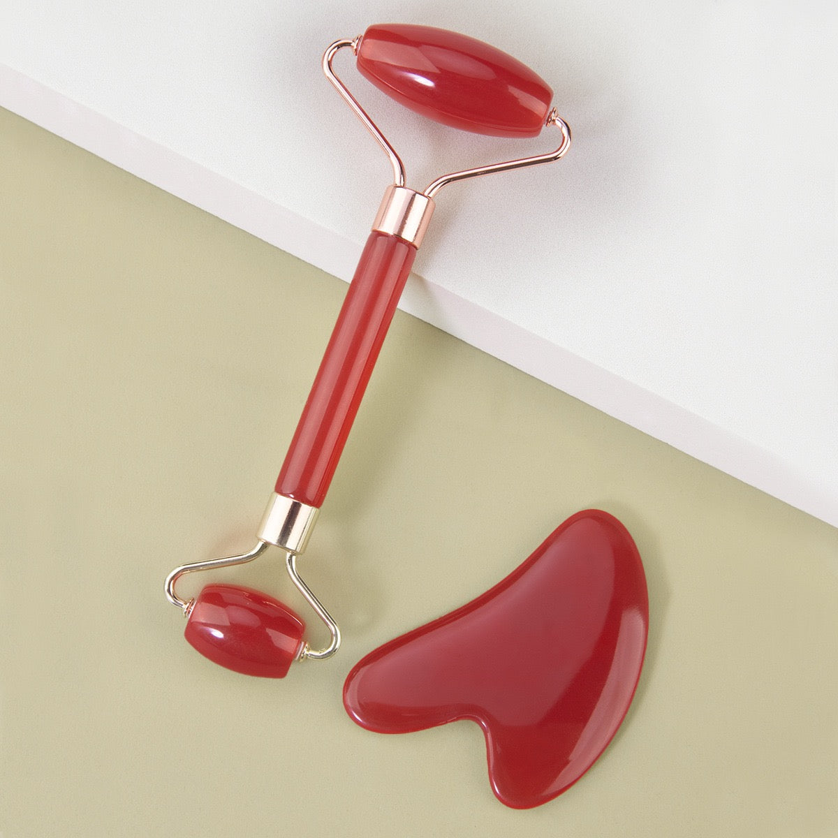 Facial Toning & Massage Beauty Tool (Roller + Guasha Set)