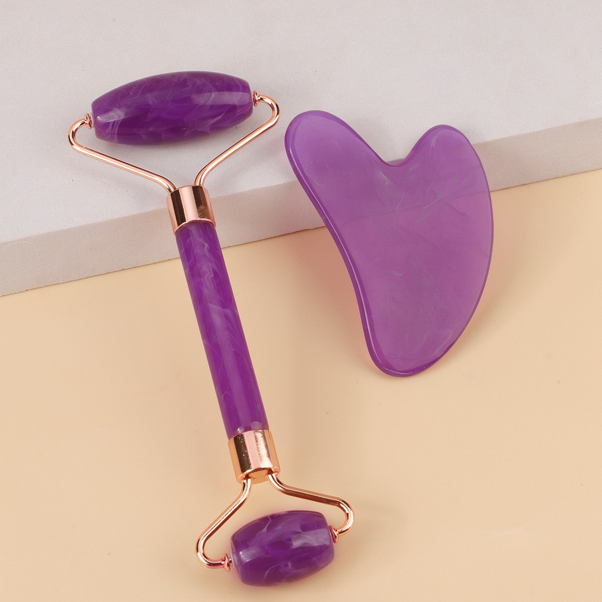 Facial Toning & Massage Beauty Tool (Roller + Guasha Set)