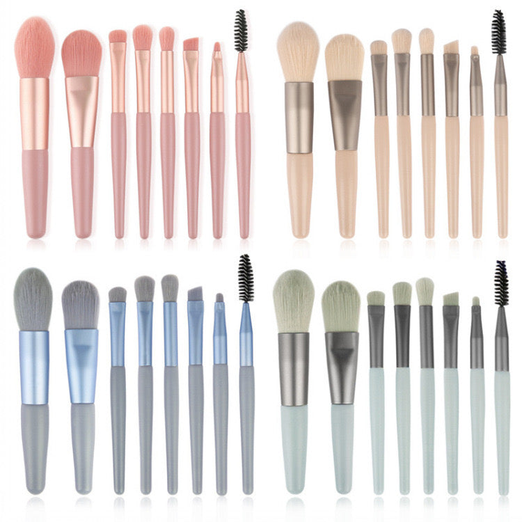 8pc Makeup Brush Set with carry case