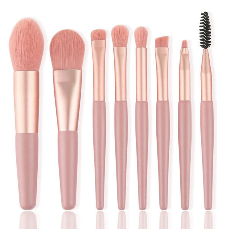 8pc Makeup Brush Set with carry case