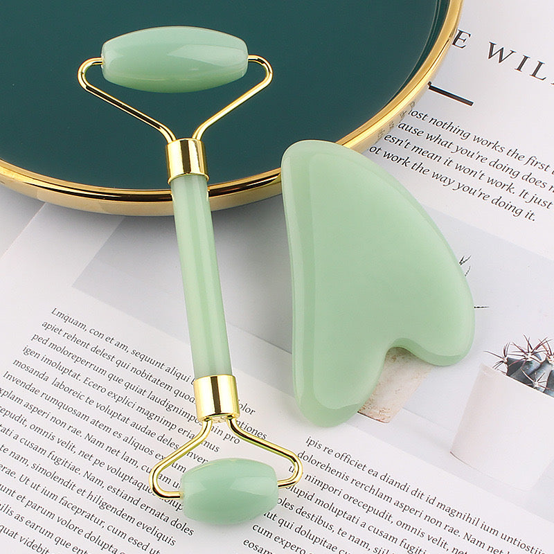 Facial Toning & Massage Beauty Tool (Roller + Guasha Set)