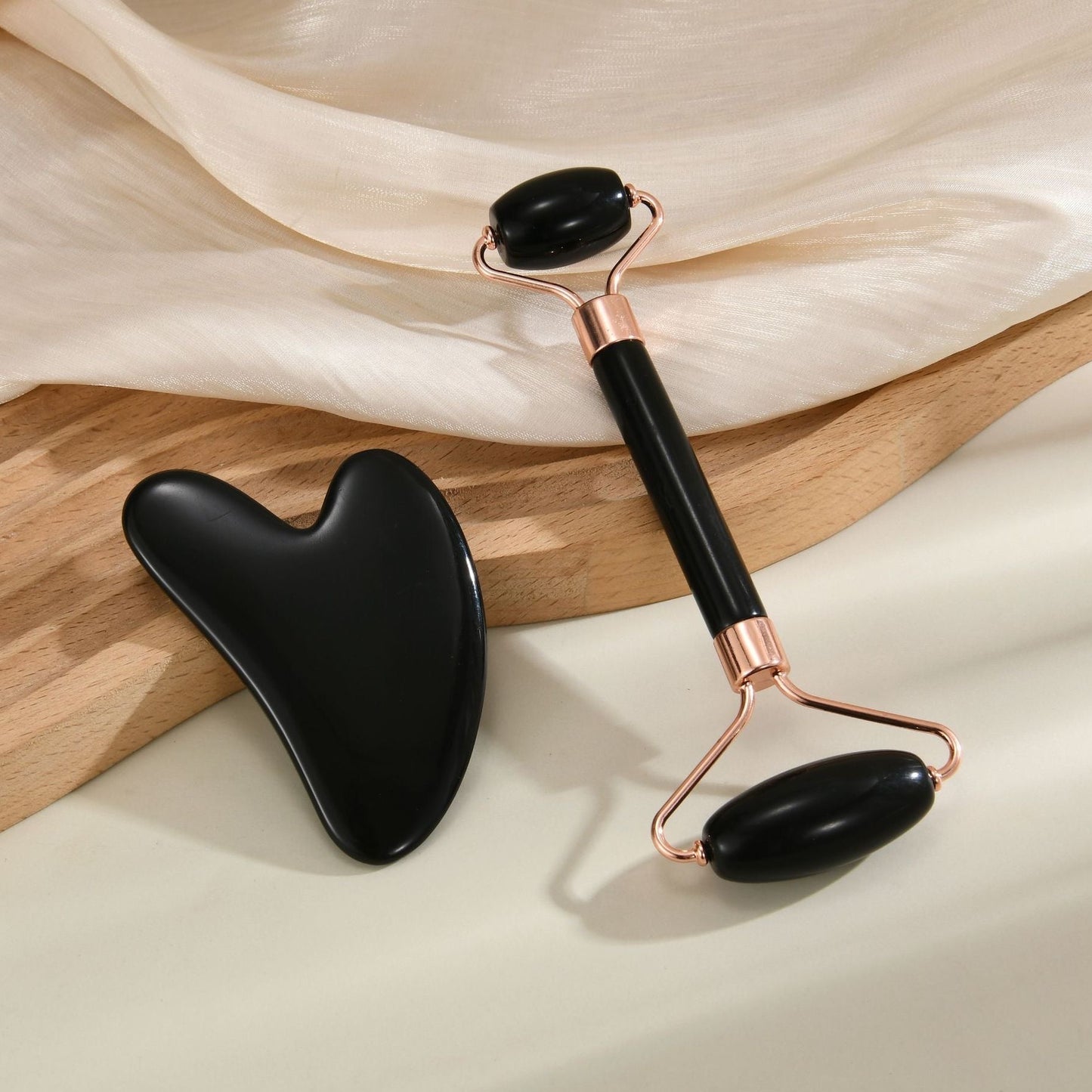 Facial Toning & Massage Beauty Tool (Roller + Guasha Set)