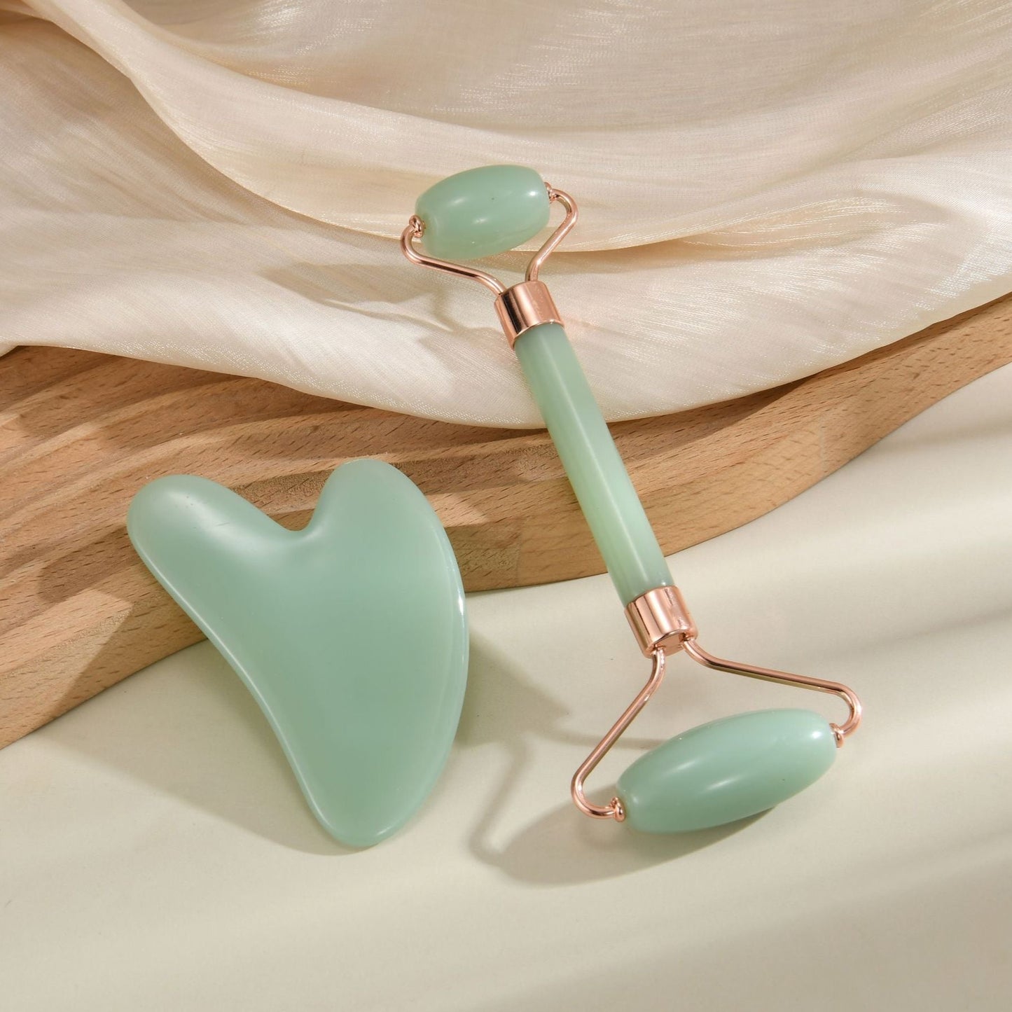 Facial Toning & Massage Beauty Tool (Roller + Guasha Set)