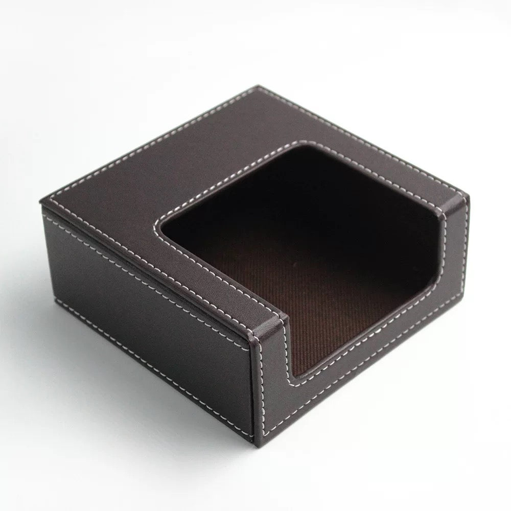 Table-top Artificial Leather Paper Napkin Holder Dispenser for Home and Office
