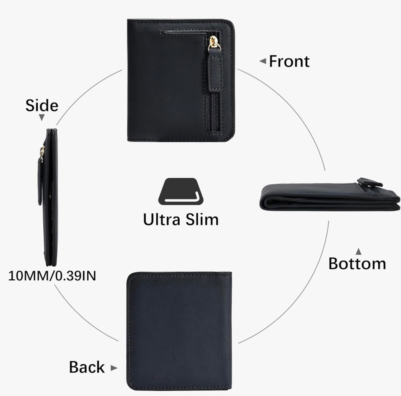 Unisex RFID Blocking Compact Bifold Wallet