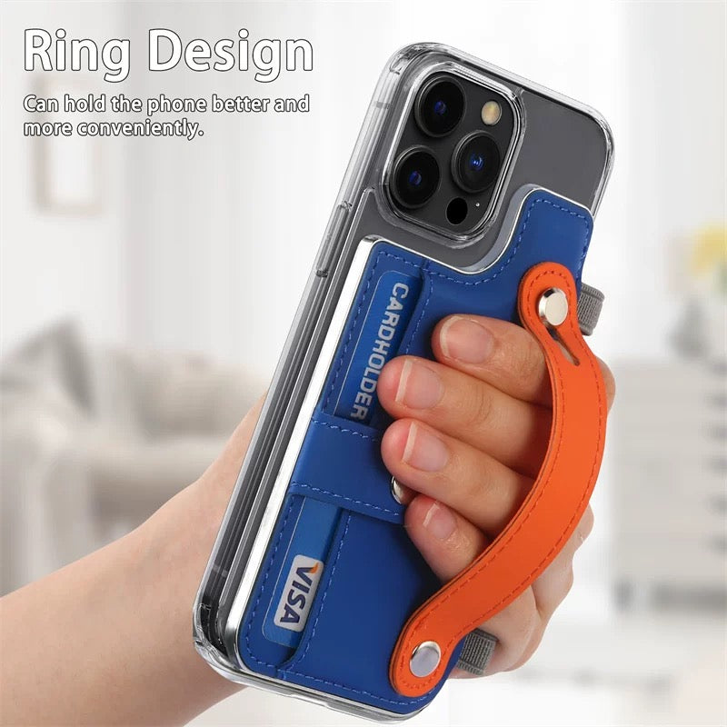 Transparent iPhone case with Stick on iPhone Card wallet for iPhone 16 series