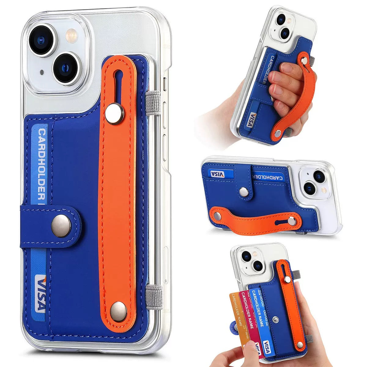 Transparent iPhone case with Stick on iPhone Card wallet for iPhone 16