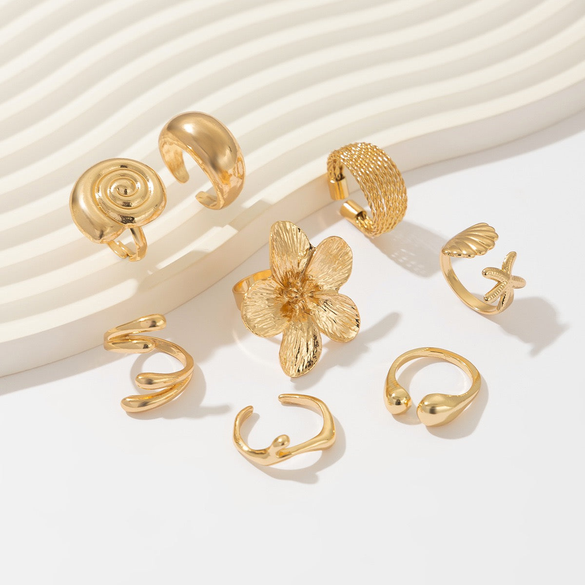 Celestial Eight Rings Waterproof/ Anti-tarnish - 8pc Set