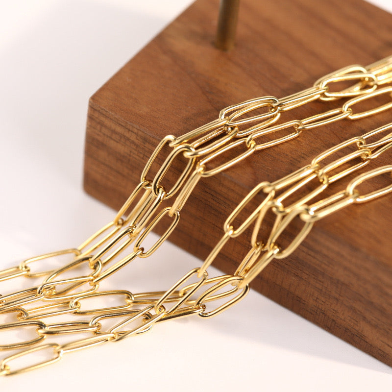 Trinket Trove Gold Plated Stainless Steel Hypoallergenic Pendants / Charms Series & Paper clip Link Chain Optional