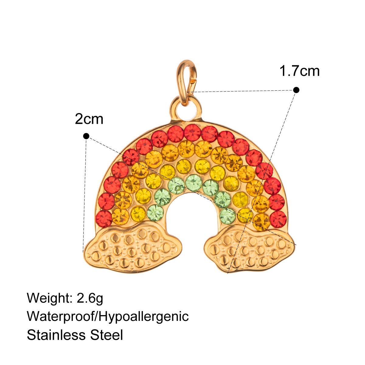 Trinket Trove Gold Plated Stainless Steel Hypoallergenic Pendants / Charms Series & Paper clip Link Chain Optional