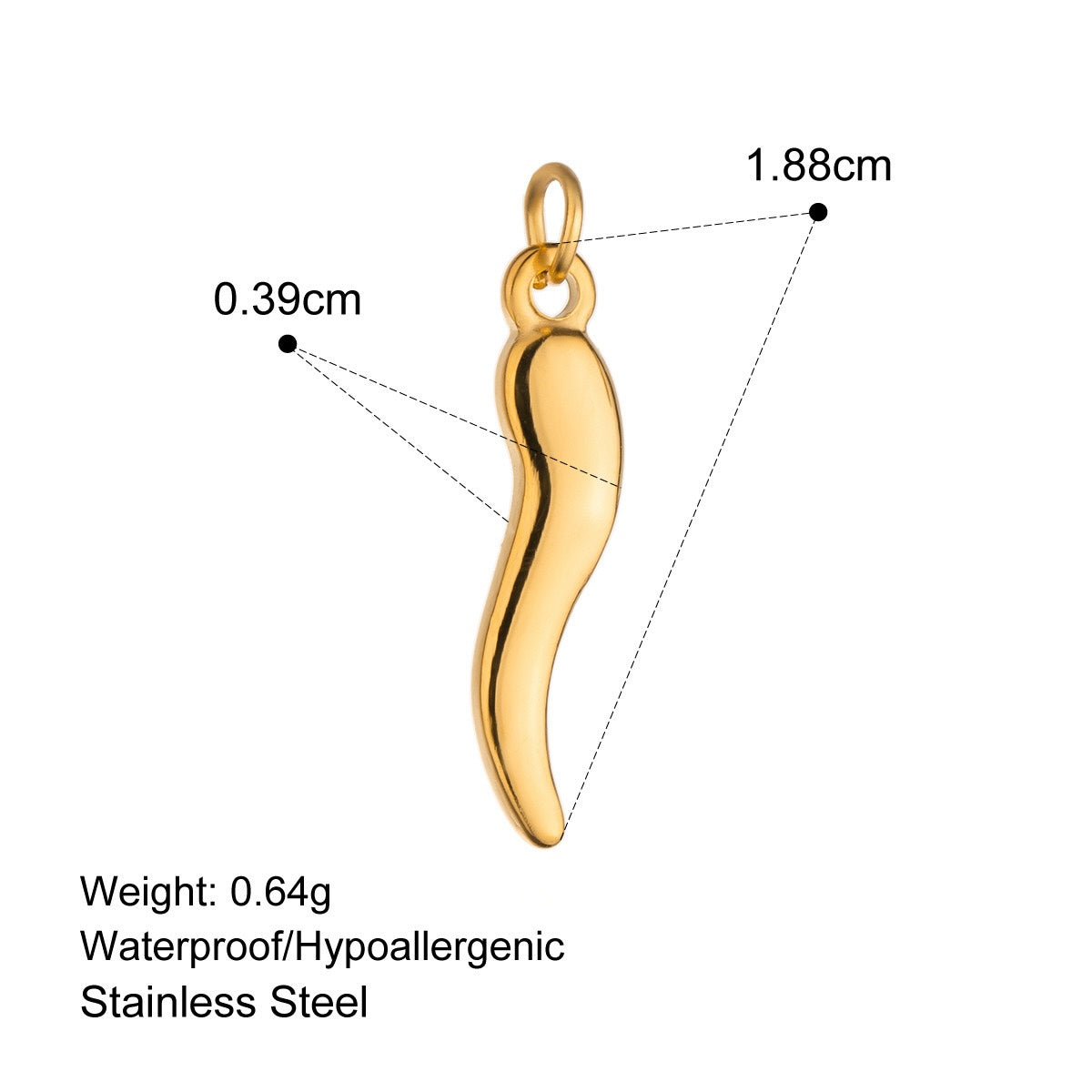 Trinket Trove Gold Plated Stainless Steel Hypoallergenic Pendants / Charms Series & Paper clip Link Chain Optional