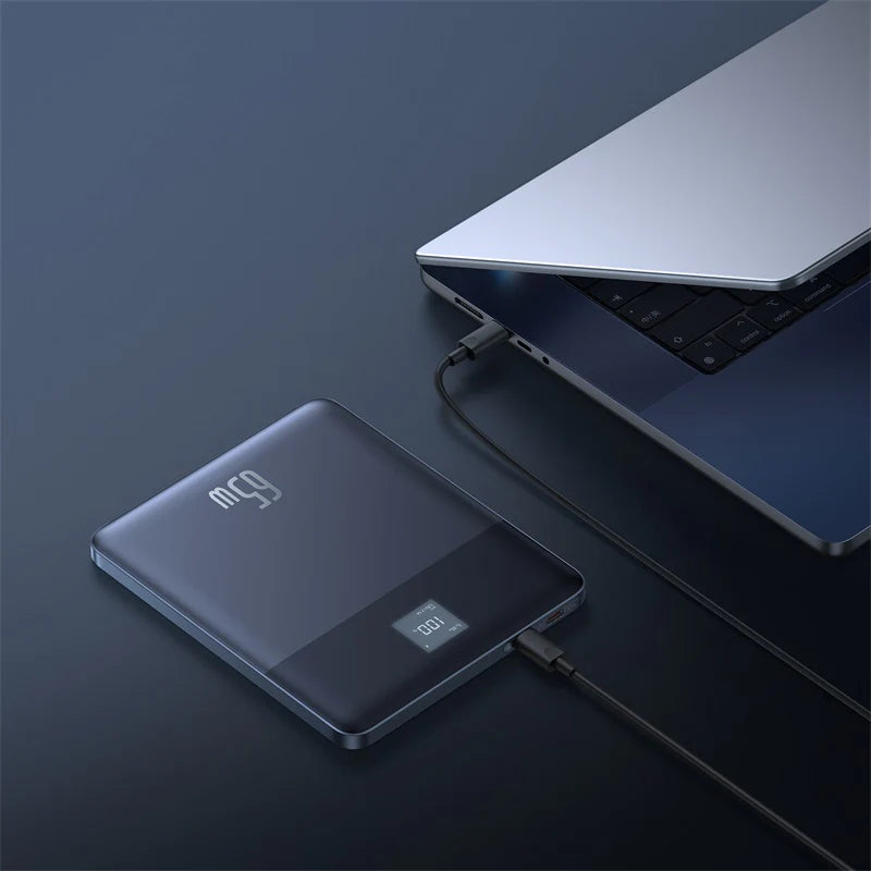 Baseus Blade2 Fast-Charging Power Bank with Digital Display Intelligent Edition 12000mAh 65W(with Baseus Mini White Series Fast-Charging Cable Type-C to Type-C 100W (20V/5A) 50cm Black)