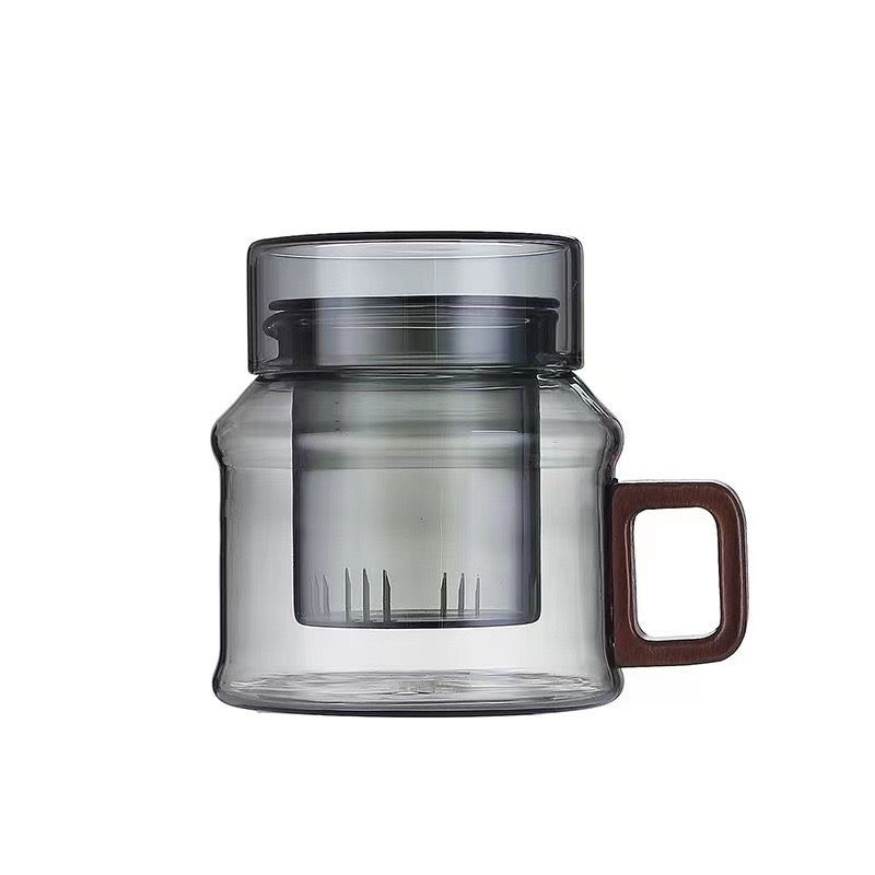 Tinted Borosilicate Glass mini Green Tea pot with Diffuser - 400ml