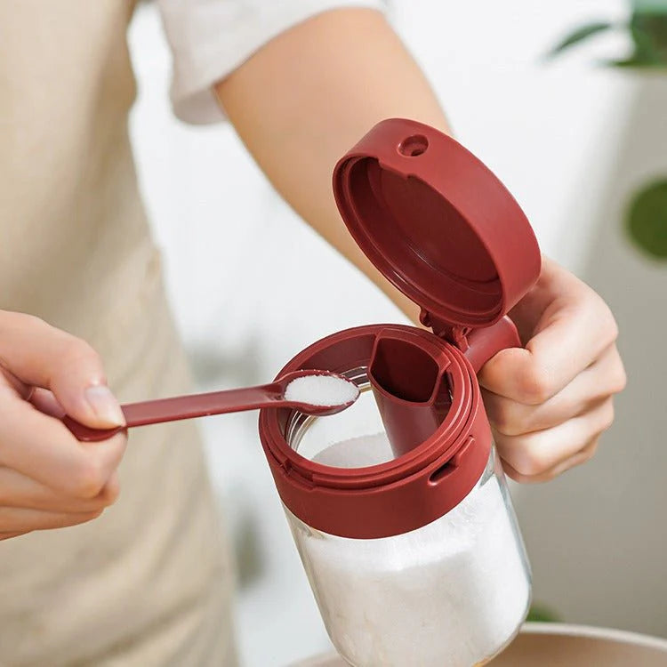 Multi-Functional Dual Dispensing Jar With Spoon