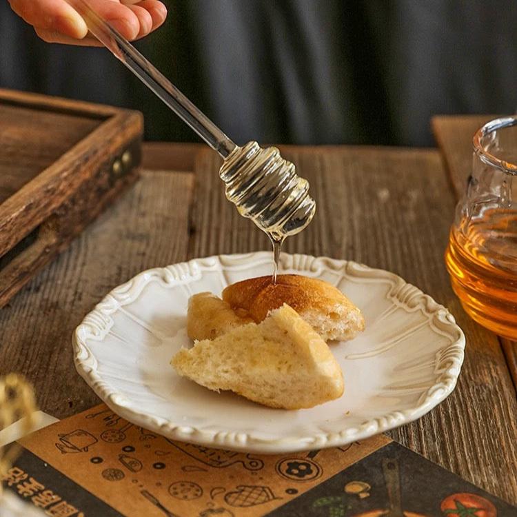 Honey Glass Jar with Honey Swirl