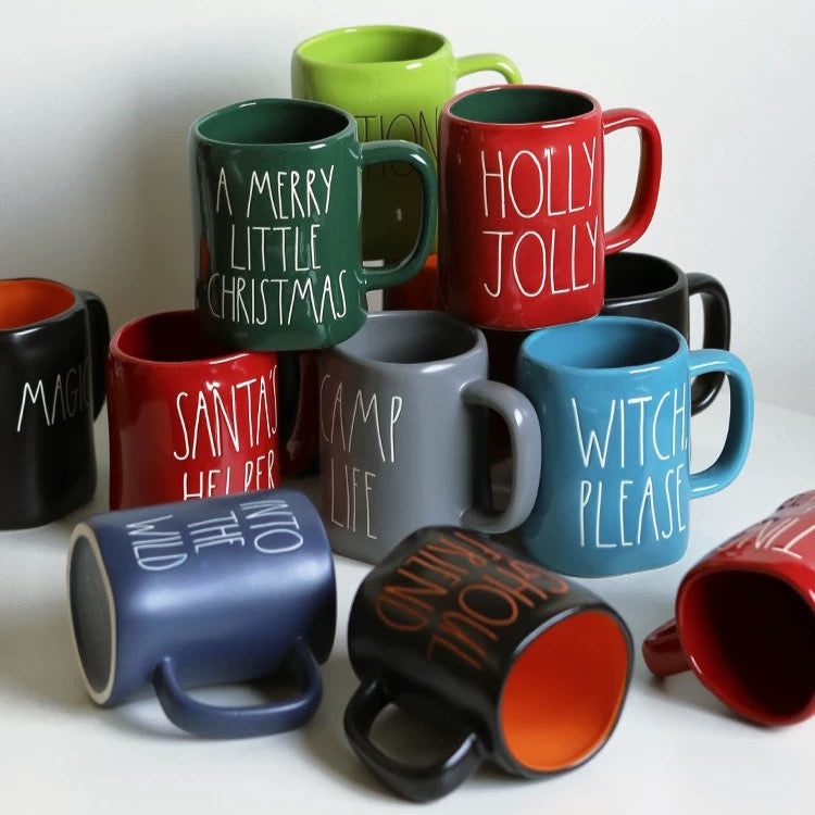RAE DUNN Artisan Collection Hand-Lettered Ceramic Mugs With Personality And Perfect Comfort.