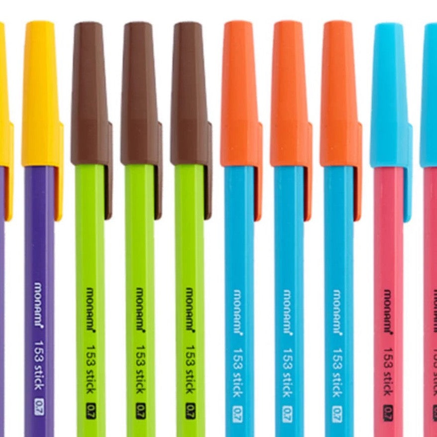 Korean Monami 0.7mm Black Ballpoint Pens (set of 12)