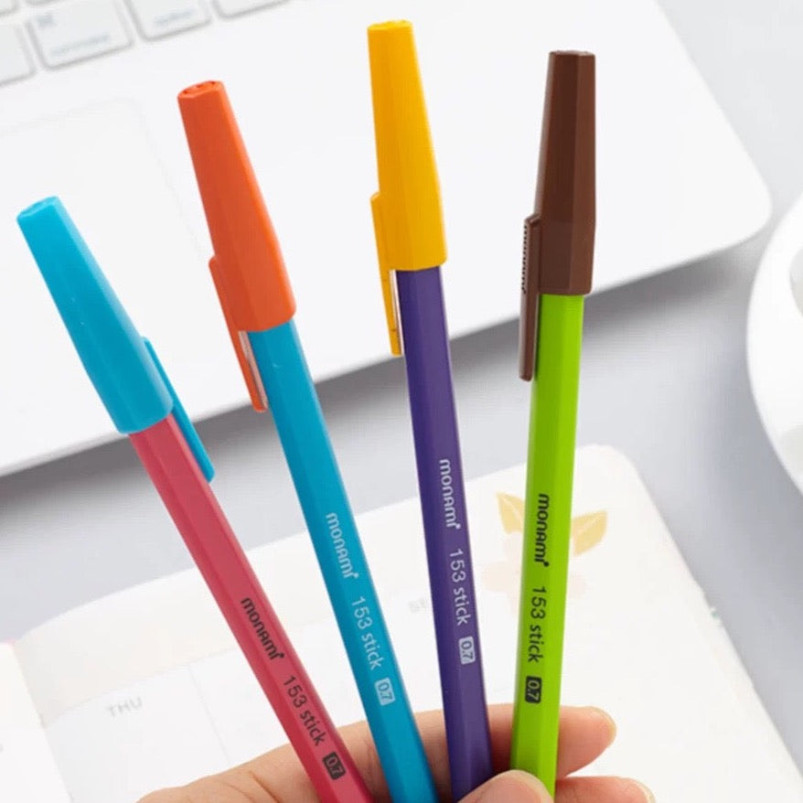 Korean Monami 0.7mm Black Ballpoint Pens (set of 12)